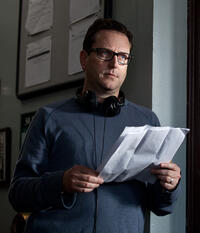 Director David Dobkin on the set of "The Judge."