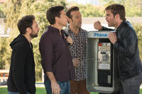 Charlie Day as Dale Arbus, Jason Bateman as Nick Hendricks, Jason Sudeikis as Kurt Buckman and Chris Pine as Rex Hanson in "Horrible Bosses 2."