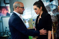 Stanley Tucci and Li Bingbing in "Transformers: Age of Extinction."