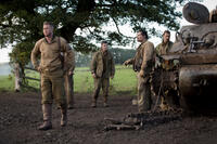 Brad Pitt as Wardaddy, Logan Lerman as Norman Ellison, Michael Pena as Trini Garcia and Shia LaBeouf as Boyd Swan in "Fury."