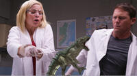 Anne McDaniels as Sarah and Brian Krause as Jackson Slate in "Poseidon Rex."