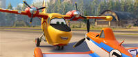Dipper and Dusty in "Planes: Fire & Rescue."
