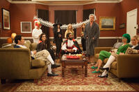 Paul Rudd as Joel, Melanie Lynskey as Brenda, Jason Mantzoukas as Bob, Christopher Meloni as Roland and Amy Poehler as Molly in "They Came Together."