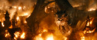 Benedict Cumberbatch as Smaug in "The Hobbit: The Battle of the Five Armies."