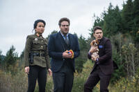 Diana Bang, Seth Rogen and James Franco in "The Interview."