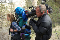 Reese Witherspoon and director Jean-Marc Vallee on the set of "Wild."
