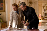 Johnny Depp as Charlie Mortdecai and Jeff Goldblum as Krampf in "Mortdecai."