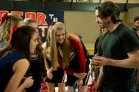 Katherine Hughes, Elena Kampouris and director Jason Reitman on the set of "Men, Women & Children."