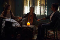 Stefanie Scott as Quinn Brenner, Lin Shaye as Elise Rainier and Dermot Mulroney as Sean Brenner in "Insidious: Chapter 3."
