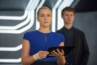 Kate Winslet as Jeanine and Ansel Elgort as Caleb in "The Divergent Series: Insurgent."