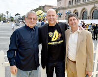 Ron Meyer, Chris Meledandri and Jeff Shell at the California premiere of "Minions."