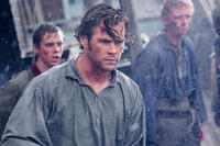 Sam Kelley as Ramsdell, Chris Hemsworth as Owen Chase and Edward Ashley as Barzillai Ray in "In the Heart of the Sea."