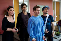 Debi Mazar as Shauna, Adrian Grenier as Vince, Kevin Connolly as Eric and Jerry Ferrara as Turtle in "Entourage."