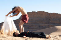 Reece Ritchie as Afshin and Frieda Pinto as Elaheh in "Desert Dancer."