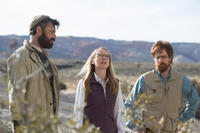 Jemaine Clement as Boaz, Amy Ryan as Carol and Sam Rockwell as Don Verdean in "Don Verdean."