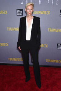 Tilda Swinton at the New York premiere of "Trainwreck."