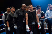 Victor Ortiz, Forest Whitaker and Jake Gyllenhaal in "Southpaw."