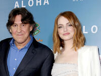 Cameron Crowe and Emma Stone at the California special screening of "Aloha."