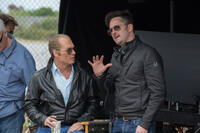 Johnny Depp and Director Scott Cooper on the set of "Black Mass."