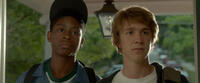 RJ Cyler as Earl and Thomas Mann as Greg in "Me and Earl and The Dying Girl."