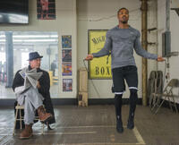 Michael B. Jordan as Adonis Johnson and Sylvester Stallone as Rocky Balboa in "Creed."
