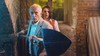Lance Henriksen and Jessica Cook in "Stung."