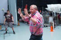 Director Robert Zemeckis on the set of "The Walk."