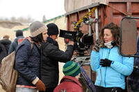 Jennifer Connelly, Zen McGrath and director Claudia Llosa on the set of "Aloft."