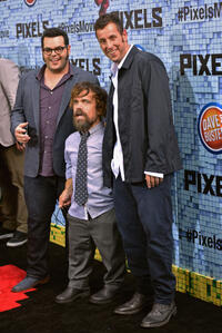 Josh Gad, Peter Dinklage and Adam Sandler at the New York premiere of "Pixels."
