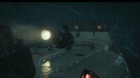 John Magaro as Ervin Maske, Kyle Gallner as Andy Fitzgerald, Ben Foster as Richard Livesey and Chris Pine as Bernie Webber in "The Finest Hours."