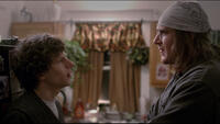 Jesse Eisenberg as David Lipsky and Jason Segel as David Foster Wallace in "The End of the Tour."
