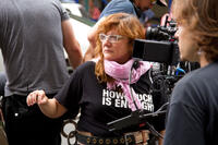 Director Isabel Coixet on the set of "Learning to Drive."