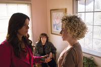 Marcia Gay Harden as Judy, Lily Tomlin as Elle and Julia Garner as Sage in "Grandma."