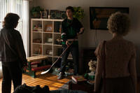 Lily Tomlin as Elle, Nat Wolf as Cam and Julia Garner as Sage in "Grandma."