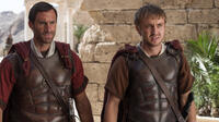 Joseph Fiennes as Clavius and Tom Felton as Lucius in "Risen."