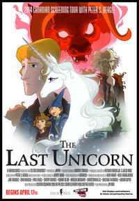 Poster art for "The Last Unicorn."