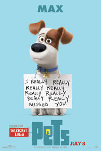 Character poster for "The Secret Life of Pets."