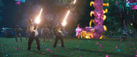 Adam Sandler as Sam Brenner and Josh Gad as Ludlow in "Pixels."