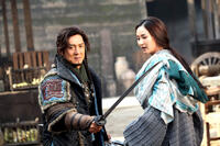 Jackie Chan as Huo An and Mika Wang as Xin Qing in "Dragon Blade."