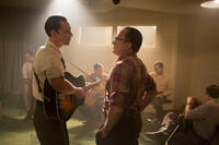 Tom Hiddleston as Hank Williams and Bradley Whitford as Fred Rose in "I Saw The Light."