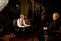 Robert Redford, director James Vanderbilt and Stacy Keach in "Truth."