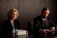 Cate Blanchett as Mary Mapes and Andrew McFarlane as Dick Hibey in "Truth."