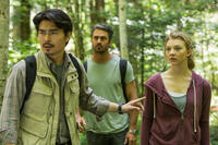 Yukiyoshi Ozawa as Michi, Natalie Dormer as Sara and Taylor Kinney as Aiden in "The Forest."
