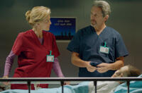 Shawn King as Nurse Brynes, Gary Cole as Dr. Roberts and Christina Chong as Karen in "Christmas Eve."
