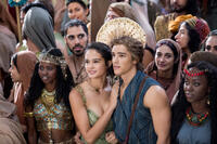 Courtney Eaton as Zaya and Brenton Thwaites as Bek in "Gods of Egypt."