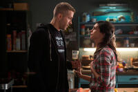 Ryan Reynolds as Wade and Morena Baccarin as Vanessa in "Deadpool."