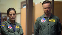 Phoebe Fox as Carrie Gershon and Aaron Paul as Steve Watts in "Eye in the Sky."
