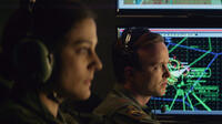 Phoebe Fox as Carrie Gershon and Aaron Paul as Steve Watts in "Eye in the Sky."