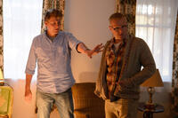 Director Jeff Nichols and Joel Edgerton on the set of "Loving."