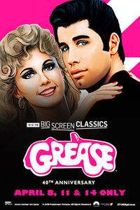 Poster art for "Grease 40th Anniversary (1978) presented by TCM."